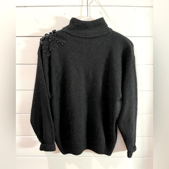 🖤 I.B. DIFFUSION – Black Beaded Turtleneck Sweater (Size M) - Picture 8 of 8